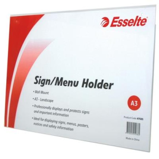 ESSELTE SIGN/MENU HOLD WALL/MNT L/S A3