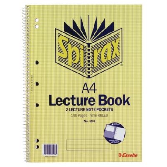 SPIRAX 598 LECTURE BOOK POCKETED A4