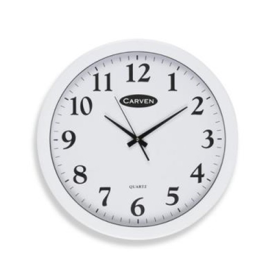 CARVEN WALL CLOCK 450MM WHITE FRAME