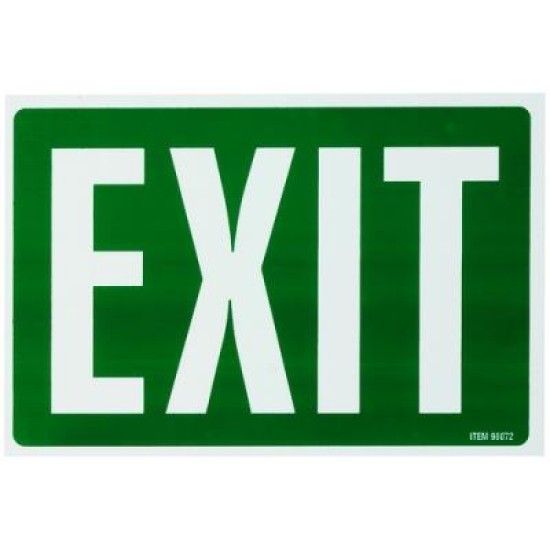 HEADLINE EXIT SIGN GRN / WH 203X305MM
