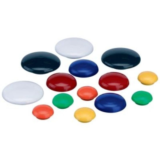 QUARTET MAGNETIC BUTTONS 30MM RED 10PK
