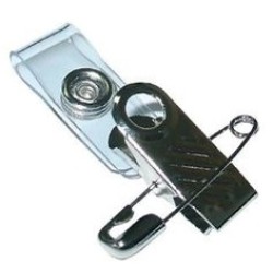 Heavy duty clips with safety pin for ID cards or pouches