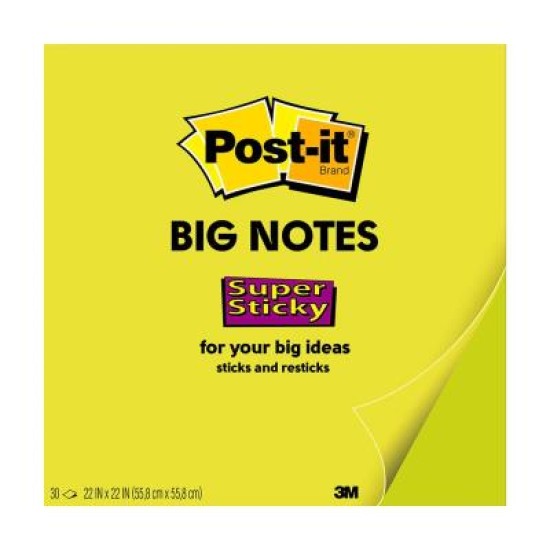 3M Post-It Super Sticky Big Notes BN22 Lime Green 559 x 559mm