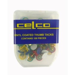 CELCO COL THUMB TACKS PKT/100