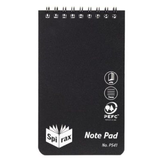 SPIRAX P541 PP NOTEBOOK T/O 96 PAGES BLK