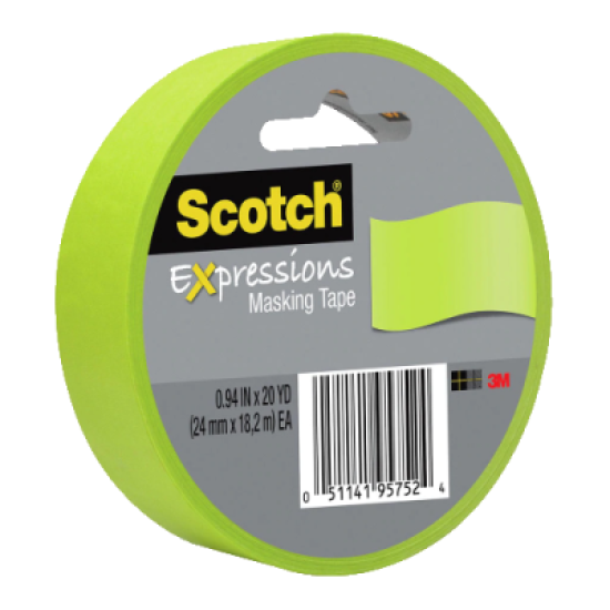 Scotch Expressions Masking Tape 3437-GRN 24mm x 18m Lemon Lime