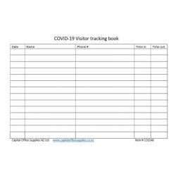 COVID-19 Visitor tracking book A5 landscape spiralbound  100lfs/200 pages double sided printed