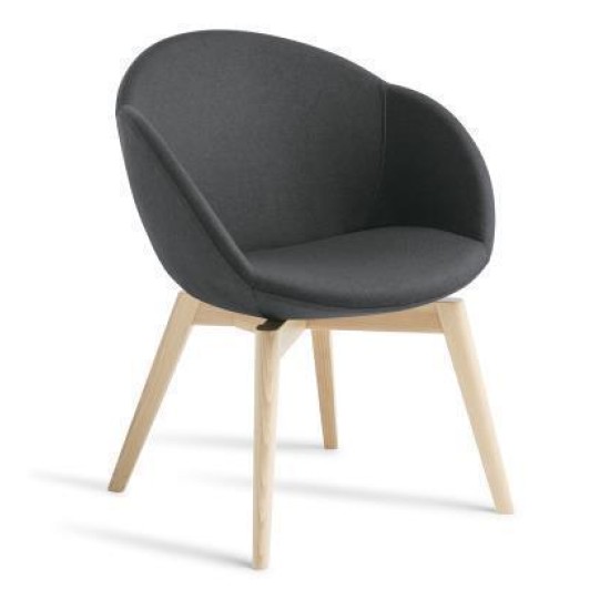 CHAIR Amelia Dolly Charcoal, Natural Beech Timber