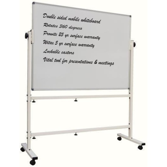 Mobile whiteboard double sided 1800x1200 magnetic