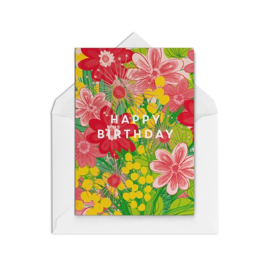 Happy Birthday Bright Flower Card