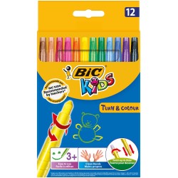 BIC KIDS TURN & COLOUR CRAYONS WLT12 (10)