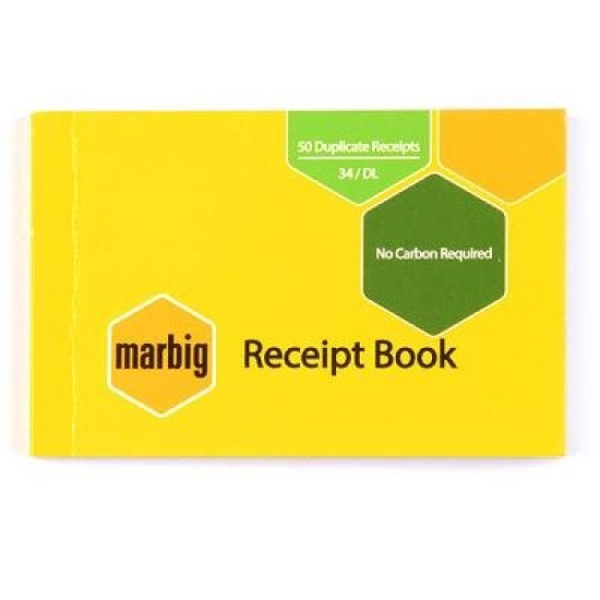 MARBIG RECEIPT BOOK 34 50LF DUPLICATE