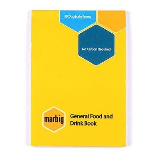 MARBIG FOOD/BEV ORDER BOOK A6 50L DUPLICATE