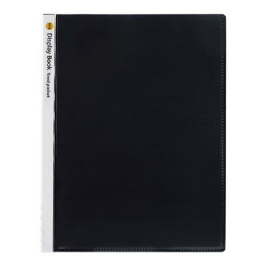 MARBIG® NON-REFILLABLE DISPLAY BOOK 20 POCKET INSERT COVER BLACK