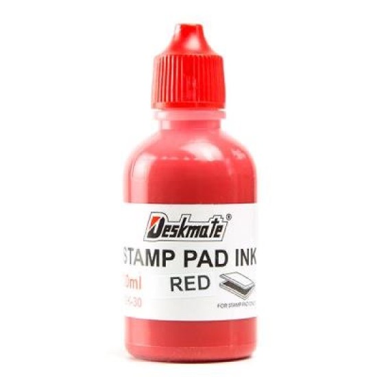 DESKMATE STAMP PAD REFILL INK 30ML RED