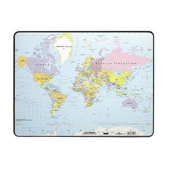 DURABLE DESK MAT WITH WORLD MAP 530 X 40
