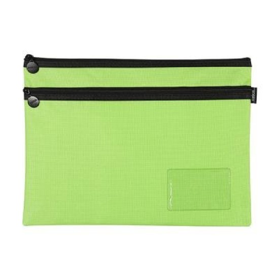 CELCO PENCIL CASE LIME 2 ZIP LGE