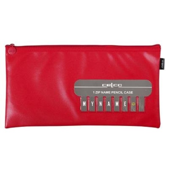 CELCO PENCIL CASE NAME RED 1 ZIP MED