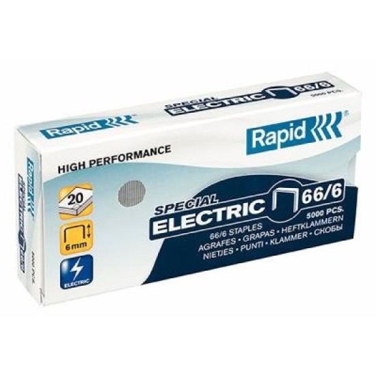 STAPLES RAPID 66/6 Electric 20 sheets 6mm Electrics