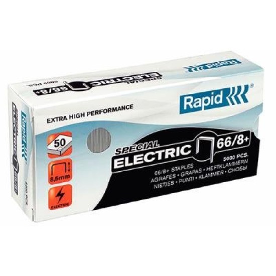 STAPLES RAPID 66/8+ Electric 50 sheets 8mm Electrics