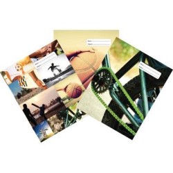 Spencil Sports Collage Book Cover A4 Pack 3 Assorted