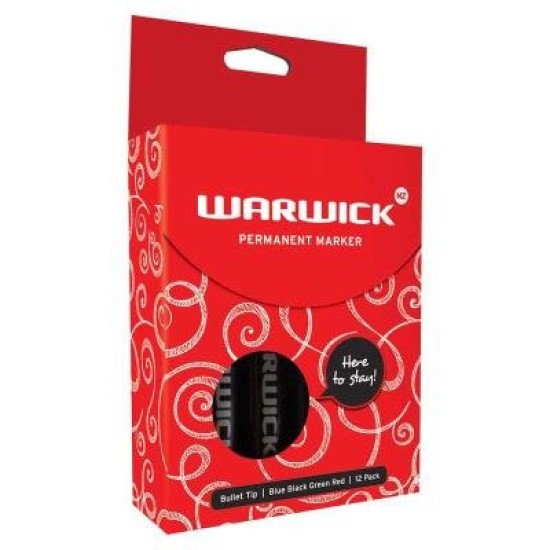 Warwick Marker Assorted Bullet Tip Permanent Box 12