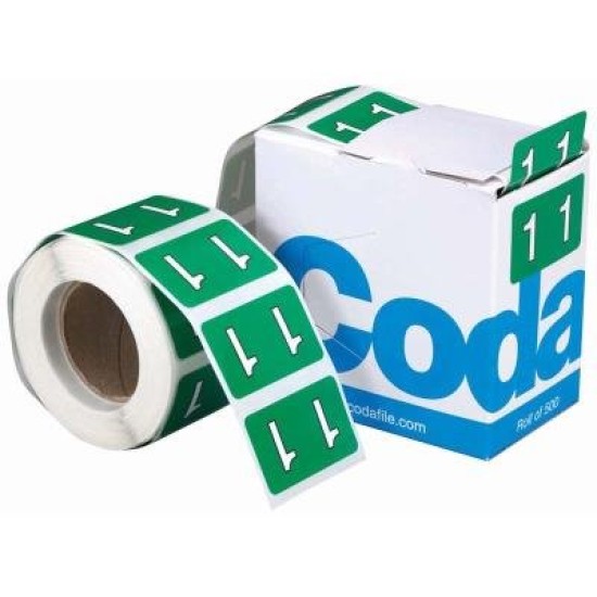 Codafile Label Numeric 1 25mm Roll 500