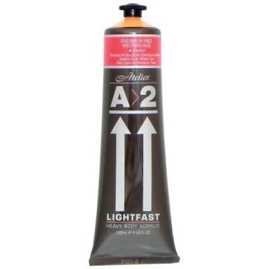 A2 Lightfast Heavybody Acrylic 120ml Cadmium Red Medium