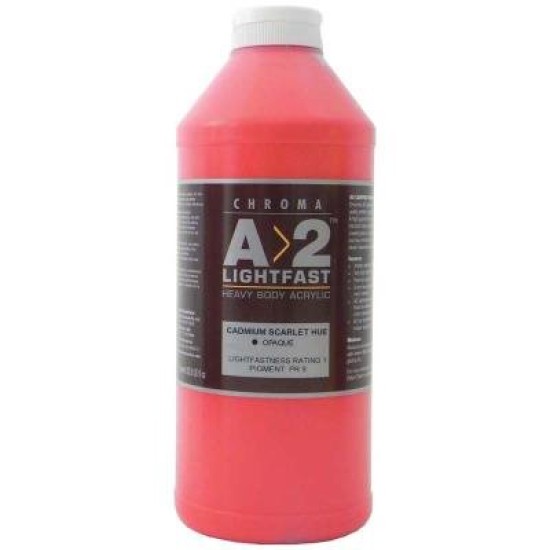 A2 Lightfast Heavybody Acrylic 1 Litre Cadmium Scarlet