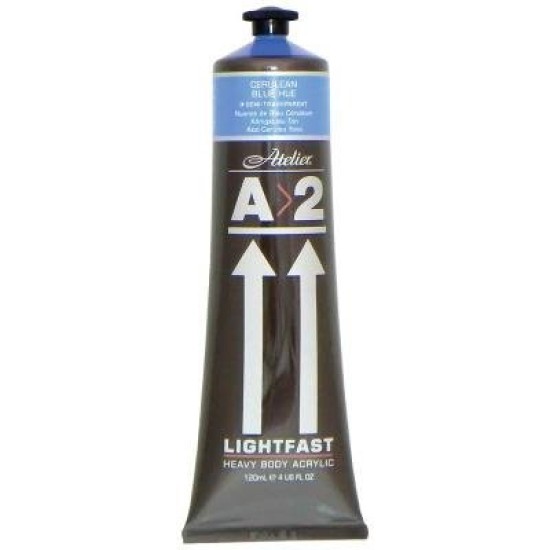A2 Lightfast Heavybody Acrylic 120ml Cerulean Blue