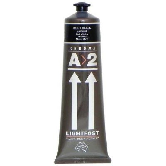 A2 Lightfast Heavybody Acrylic 120ml Ivory Black