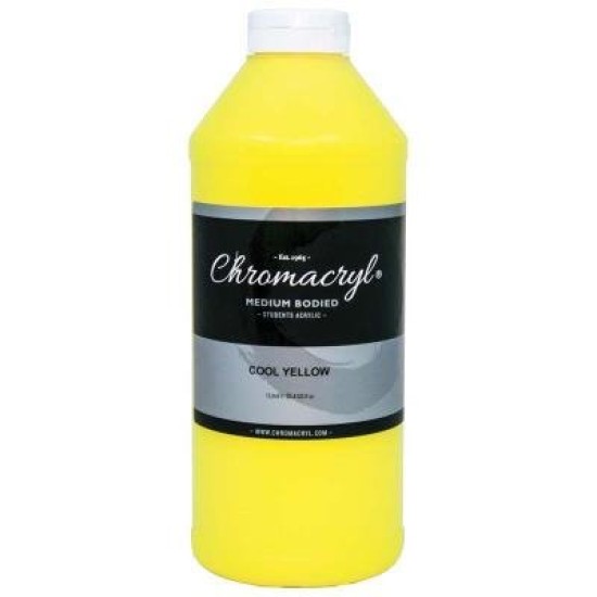 Chromacryl Acrylic Paint Student 1 Litre Cool Yellow