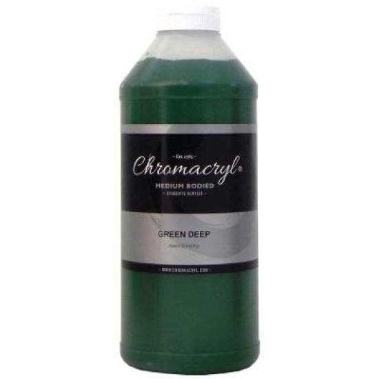 Chromacryl Acrylic Paint Student 1 Litre Deep Green