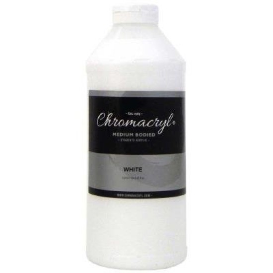 Chromacryl Acrylic Paint Student 1 Litre White