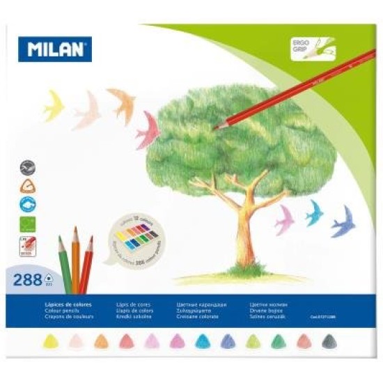 Milan Coloured Pencils Triangular Box 288 Assorted Colours