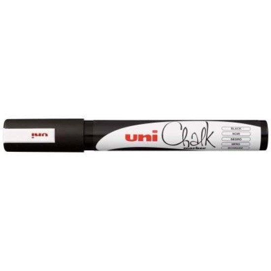 Uni Chalk Marker 1.8-2.5mm Bullet Tip Black PWE-5M
