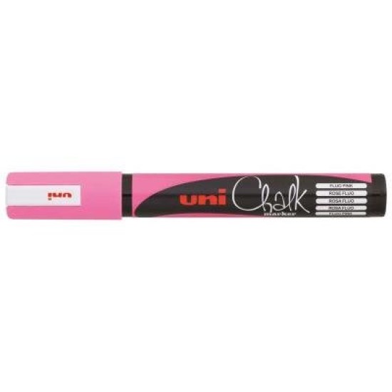 Uni Chalk Marker 1.8-2.5mm Bullet Tip Fluoro Pink PWE-5M