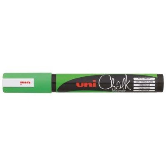 Uni Chalk Marker 1.8-2.5mm Bullet Tip Fluoro Yellow PWE-5M