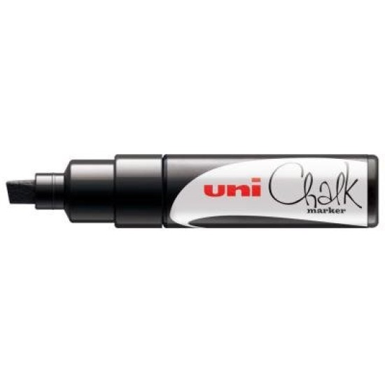 Uni Chalk Marker 8.0mm Chisel Tip Black PWE-8K