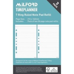 Timeplanner 6 Ring Ruled Note Pad Pk 2 Refill