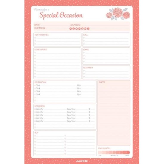 Milford Special Occasion Planner Pad 175x250 60 Leaf