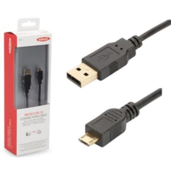 Ednet USB 2.0 Type A (M) to micro USB Type B (M) 1.8m Connection Cable