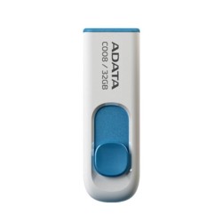 ADATA C008 Retractable USB 2.0 32GB White/Blue Flash Drive