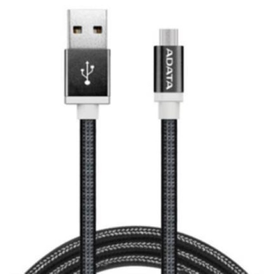 ADATA USB Type A to Micro USB Braided Connection Cable - 1m Black