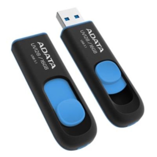 ADATA UV128 Dashdrive Retractable USB 3.0 16GB Blue/Black Flash Drive