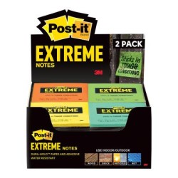 Post-it Extreme Notes 76x76mm Assorted, Pack of 2