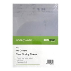 Icon Binding Covers A4 Clear 200mic Pack 100
