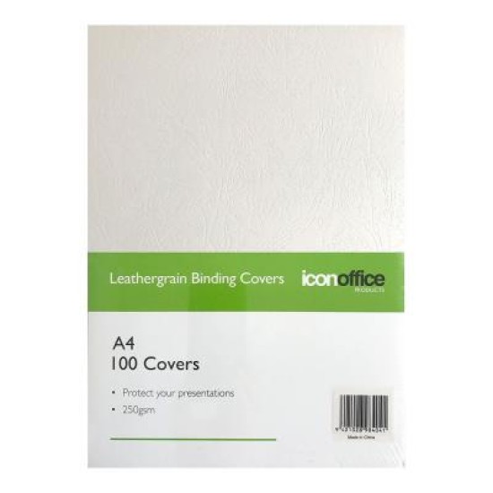 Icon Binding Covers A4 White 250gsm, Pack of 100