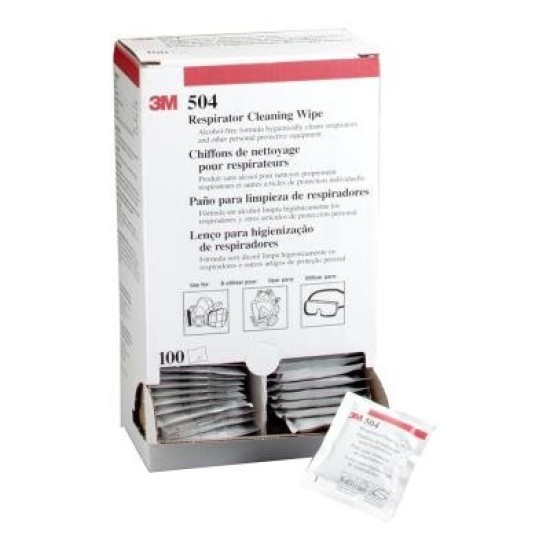 3M Respirator Cleaning Wipes 504, Pack of 100