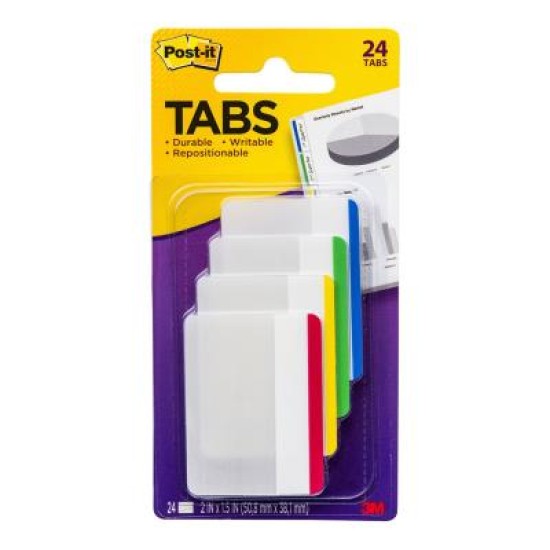 Post-it Filing Tabs 686F-1 50x38mm Primary, Pack of 4